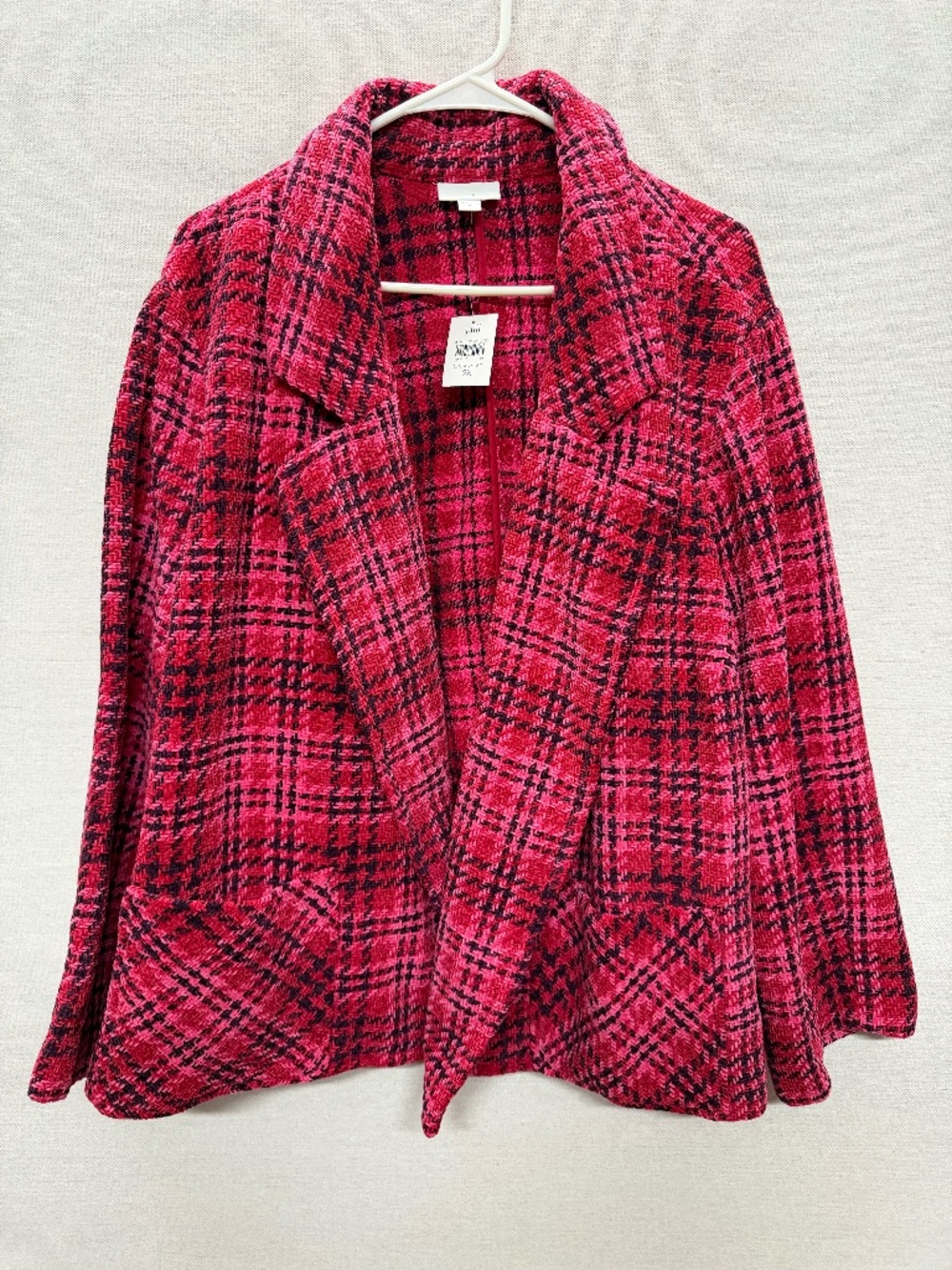 NWT J. Jill Chenille Plaid Blazer - size 2X